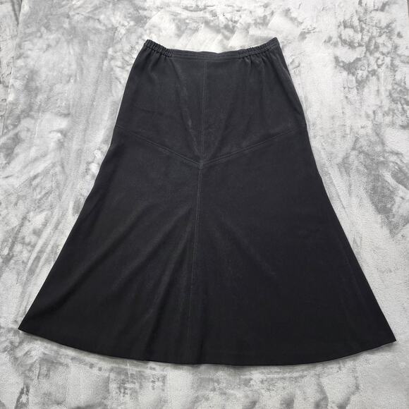 Vintage JM Collection Skirt Womens 16 Black High Rise A-Line Side Zip Midi Goth - Picture 3 of 8